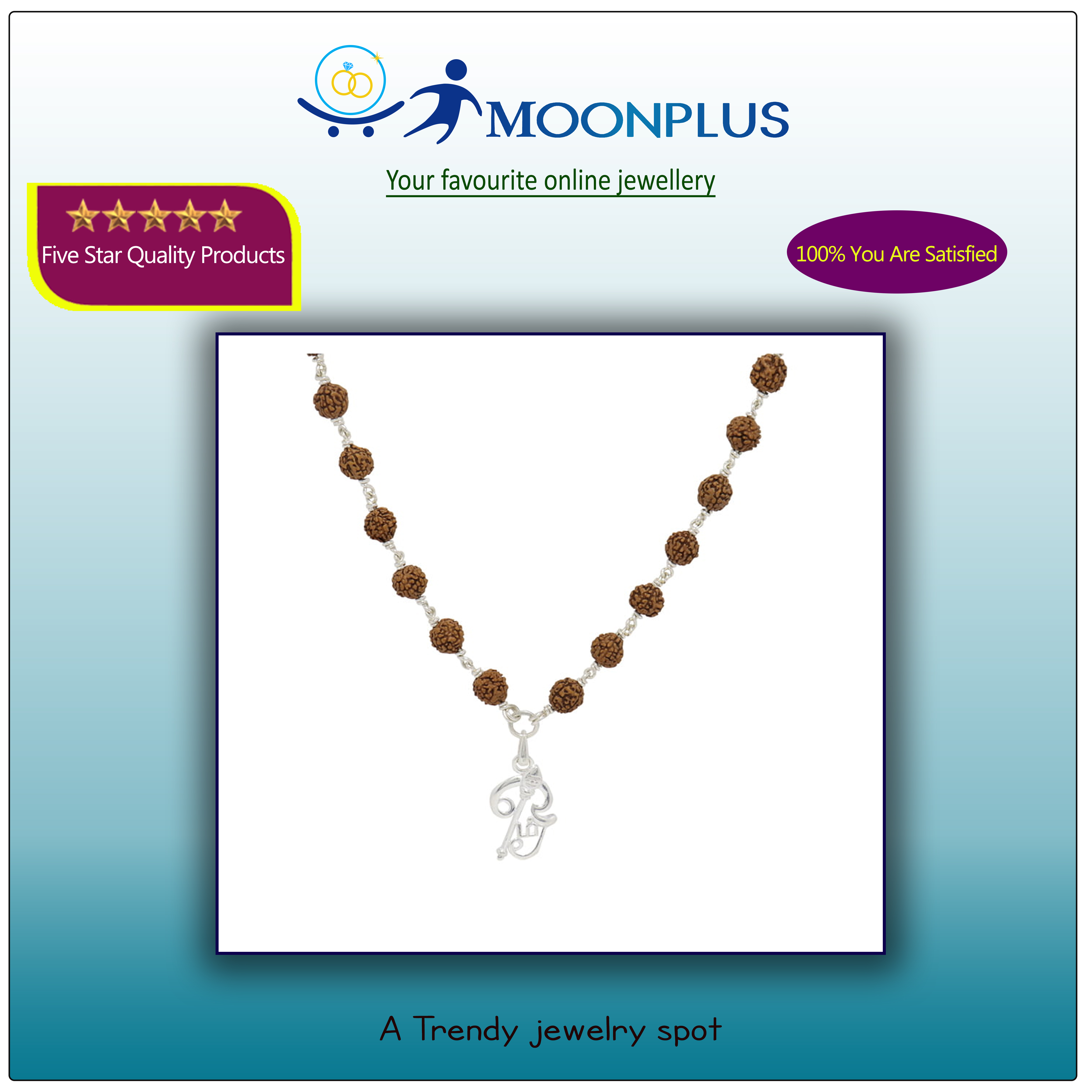 Rudraksha Mala with Lord Murugan Om Dollar Pendant