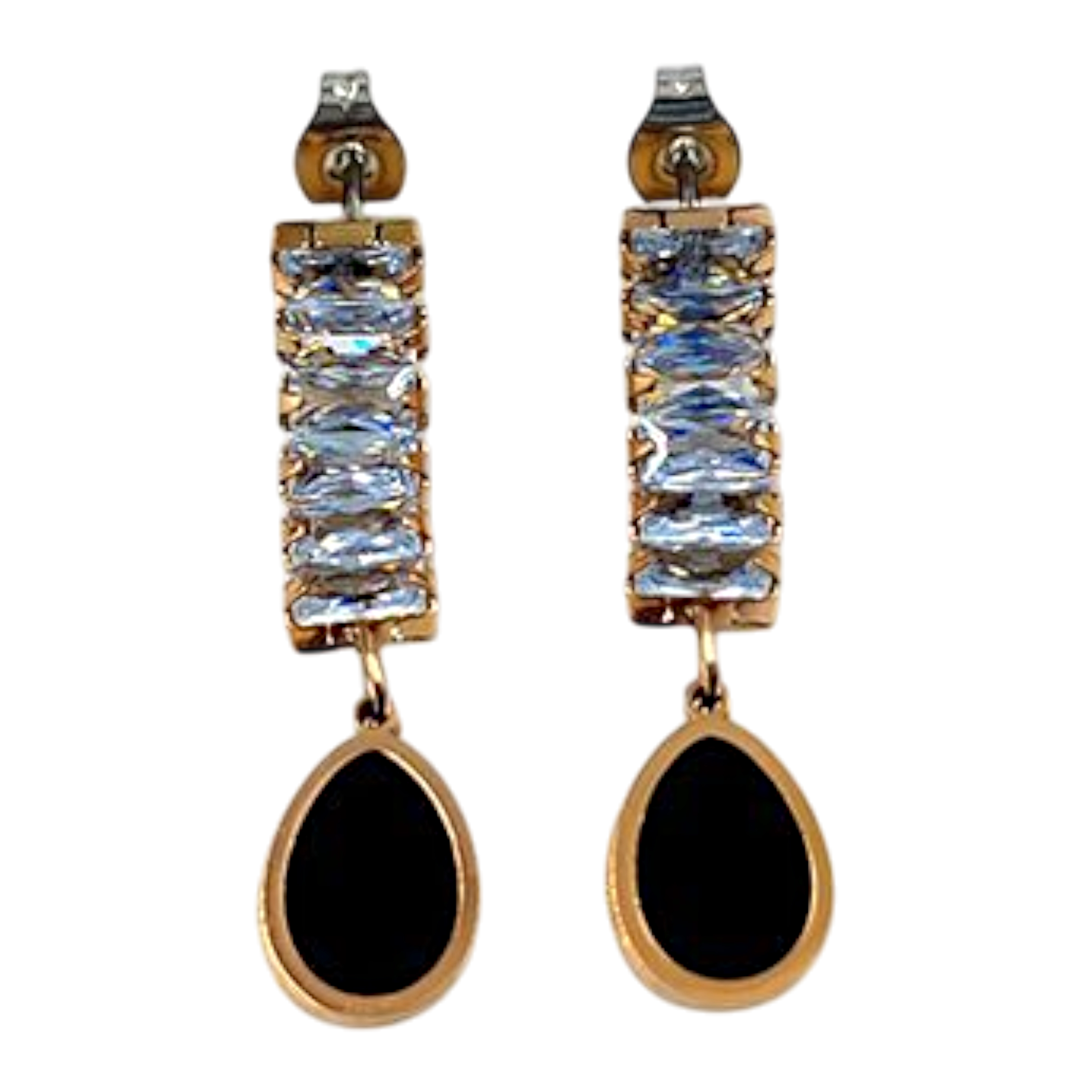 Elegant Drop Earrings with Zircon Stones