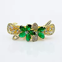 Dazzling Crystal Embellished Floral Hair Barrette