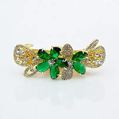 Dazzling Crystal Embellished Floral Hair Barrette