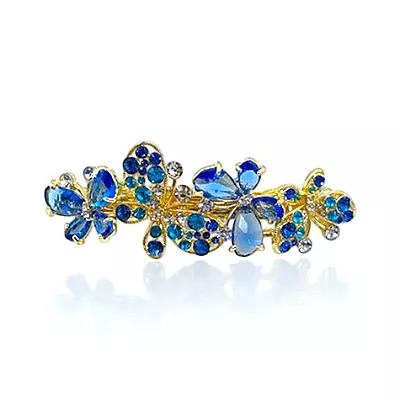 Sparkling Butterfly & Floral Crystal Hair Barrette