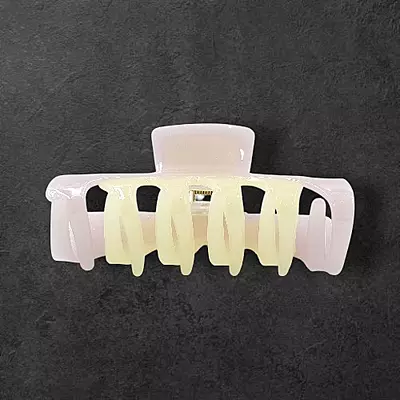 Pastel Lavender and Creamy Yellow Swirl Claw Clip | Large Glitter Hair Clip for Thick Hair