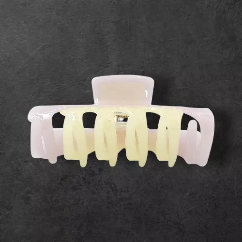 Pastel Lavender and Creamy Yellow Swirl Claw Clip | Large Glitter Hair Clip for Thick Hair