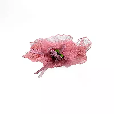 Delicate Dusty Rose Lace & Tulle Baby Girl Headband - Newborn to Toddler