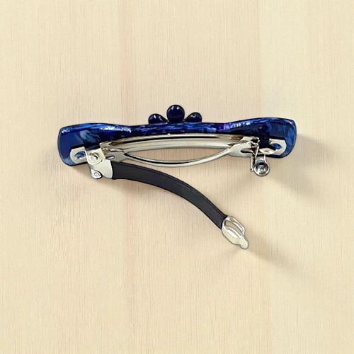 Acetate Hair Barrette with Floral Accent