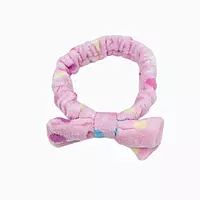 Pastel Pink Polka Dot Spa Headband | Soft Makeup & Skincare Band