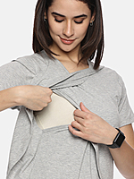 KIKWIT Maternity Feeding Tops Without Zip for Women, Feeding Coverup Pregnancy Tshirt,Feeding T-Shirt for Easy Nursing & Breastfeeding, Maternity Top Wear for Mothers grey colour KIKWIT Maternity Feeding Tops Without Zip for Women, Feeding Coverup Pregnancy Tshirt,Feeding T-Shirt for Easy Nursing & Breastfeeding, Maternity Top Wear for Mothers grey colour