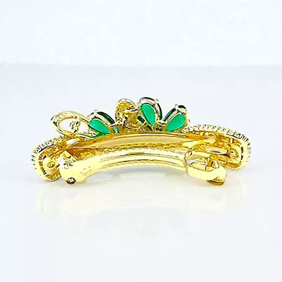 Dazzling Crystal Embellished Floral Hair Barrette