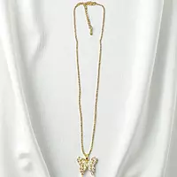 Sparkling Butterfly Necklace Gold & Cubic Zirconia