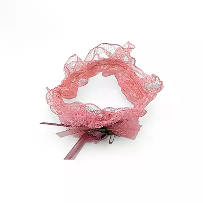 Delicate Dusty Rose Lace & Tulle Baby Girl Headband - Newborn to Toddler