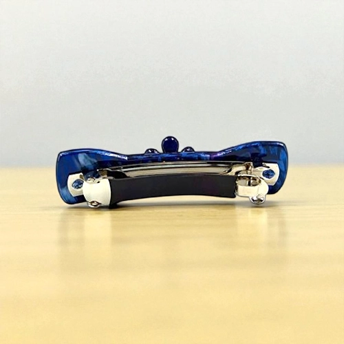 Acetate Hair Barrette with Floral Accent