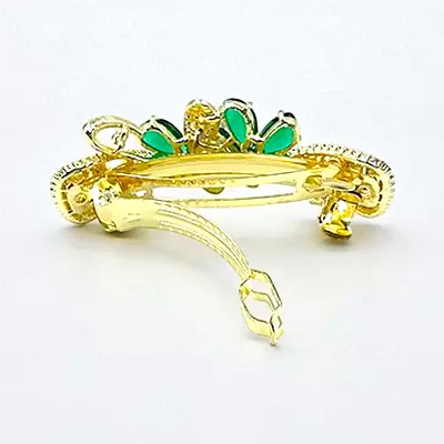 Dazzling Crystal Embellished Floral Hair Barrette