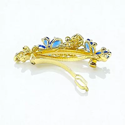 Sparkling Butterfly & Floral Crystal Hair Barrette