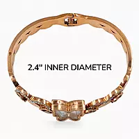 Elegant Rose Gold Plated Butterfly Bracelet Bangle with Zirconia Stones