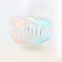 Gradient Flower Hair Claw Clip | Pastel Blue & Peach Floral Hair Accessory