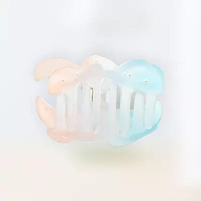 Gradient Flower Hair Claw Clip | Pastel Blue & Peach Floral Hair Accessory