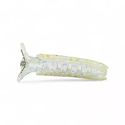 Mini Yellow Floral Banana Hair Claw Clip - Clear Acrylic
