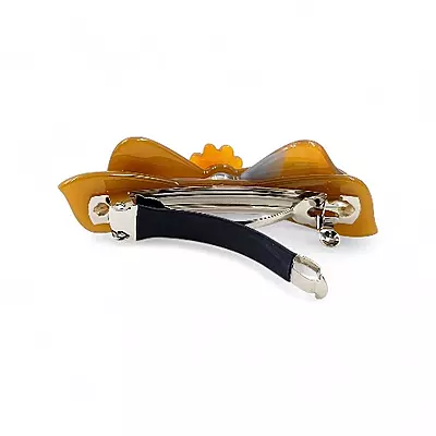 Elegant Amber Bow Hair Barrette Clip for Women