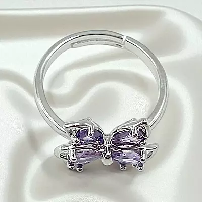 Elegant Butterfly Ring | Adjustable Silver-Plated Statement Jewelry