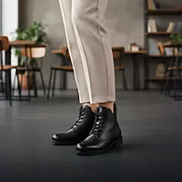 La Madins Black Lace-Up Boots