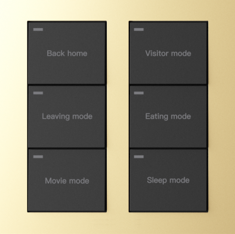 Wireless ZigBee 6 Button For 18 Scene Control