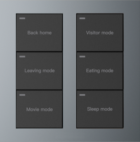 Wireless ZigBee 6 Button For 18 Scene Control