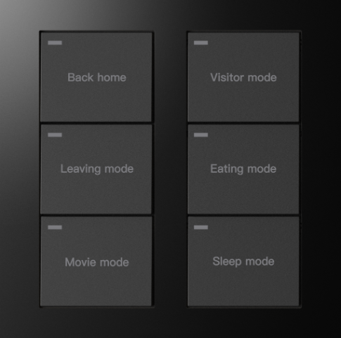 Wireless ZigBee 6 Button For 18 Scene Control
