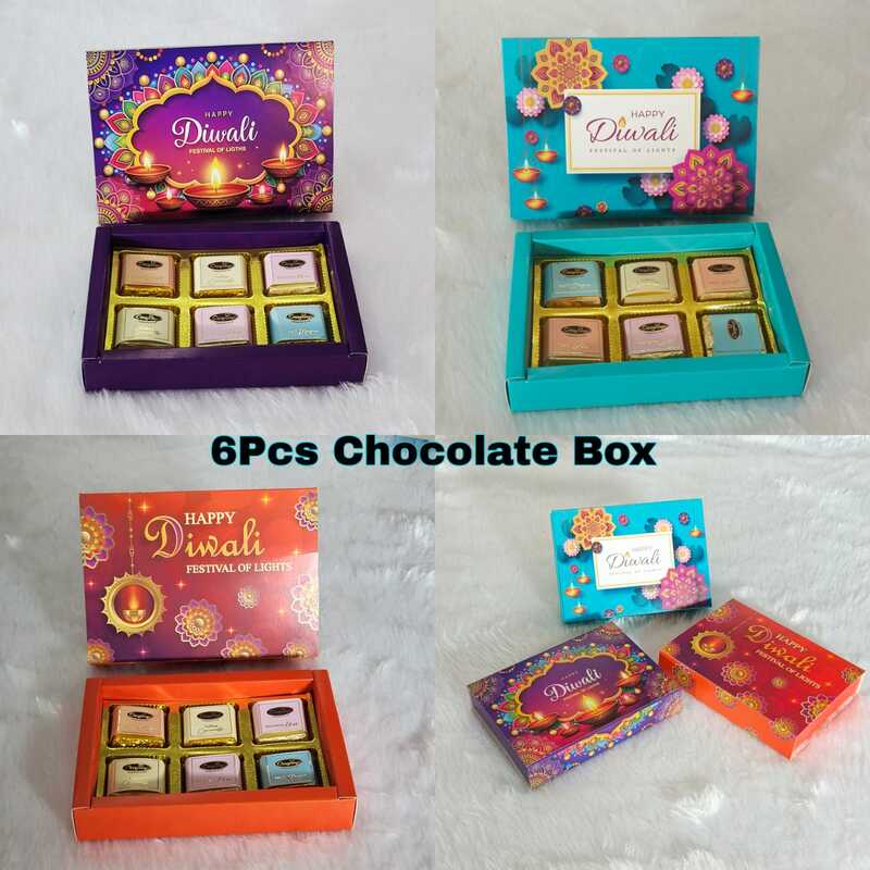 HD Orange 6 With Cavity Chocolate Box Slider | 6.5 x 4.75 x 1.2  Inch