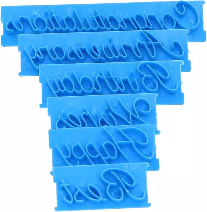 6 Pcs Blue Emboss Cutter