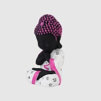 Baby Monk Buddha Showpiece for Home Decor (White & Pink) Polyresin – 21 cm