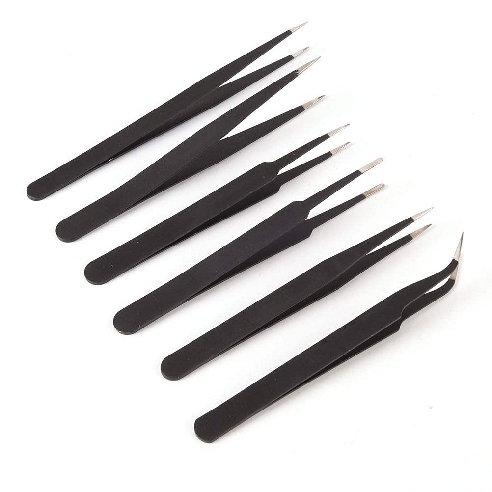 6-Piece Anti-Static Tweezer Set for Electronics Repair, Soldering, Crafting & Jewelry | Precision Stainless Steel Tweezers | ESD Safe Tools for Professionals & DIY 6-Piece Anti-Static Tweezer Set for Electronics Repair, Soldering, Crafting & Jewelry | Precision Stainless Steel Tweezers | ESD Safe Tools for Professionals & DIY