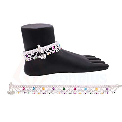 Silver Anklets for women/Enamel design