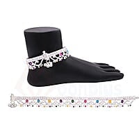 Silver Anklets for women/Enamel design