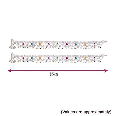 Silver Anklets for women/Enamel design