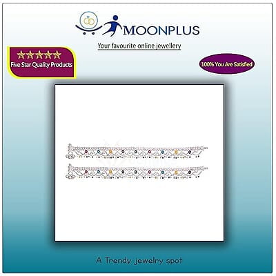 Silver Anklets for women/Enamel design