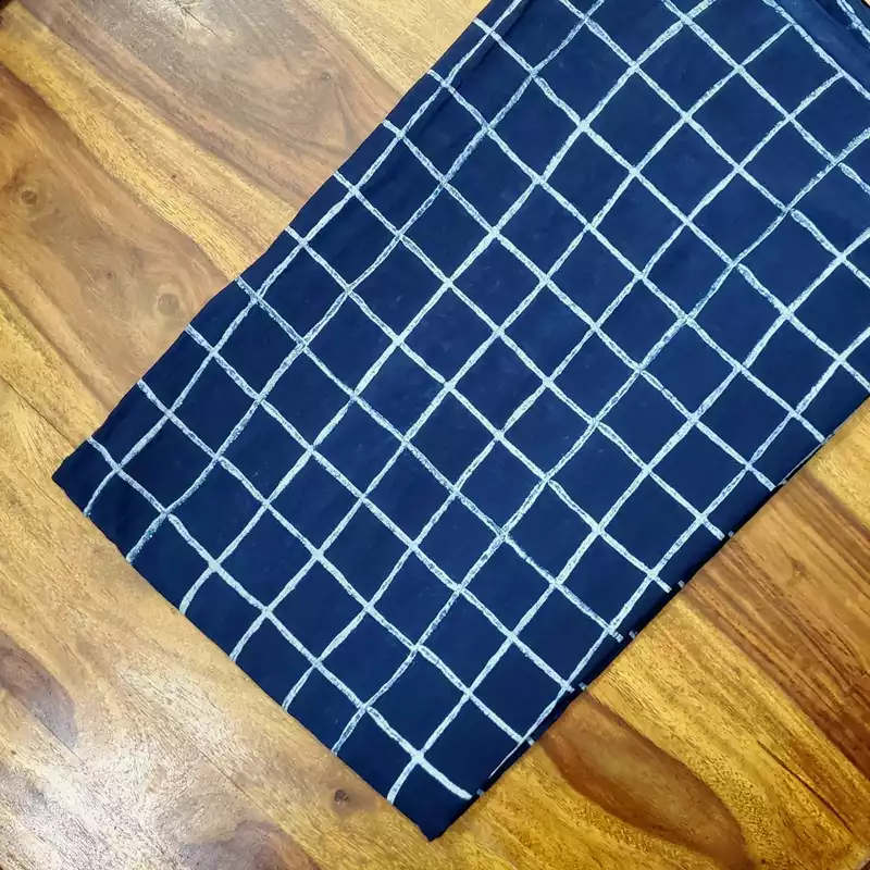 Akola Dabu Indigo Cotton Fabric #6