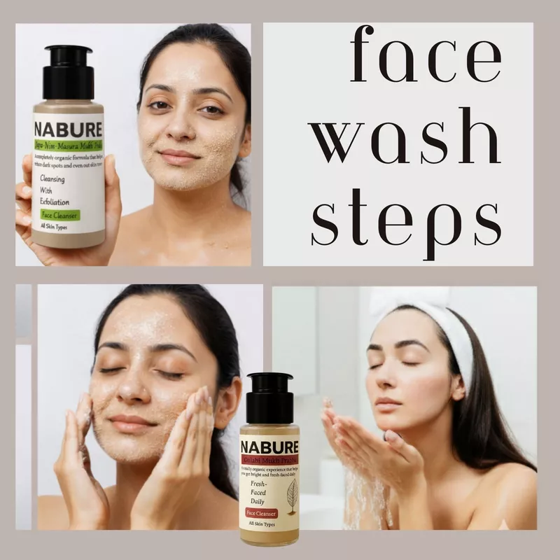 NABURE Gulabi Mukh Prabha & Japa Nim Masura Powder Cleanser for Brightening (Pack of 2, 28g Each)