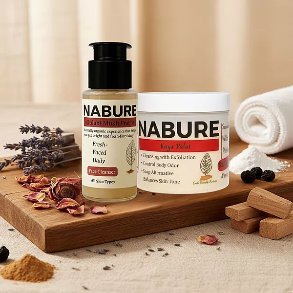 NABURE Daily Herbal Care Combo – Kaya Palat Body Ubtan & Gulabi Mukh Prabha Face Cleanser