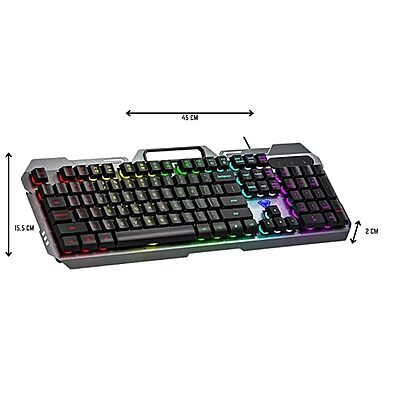 Open Box Aula F2023 / Anti-ghosting, Aluminium body with Mobile holder, Membrane Wired USB Gaming Keyboard  (Black)