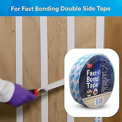 3M Fastbond Double Sided Adhesive Tape for Metals, Plastic, Glass, Wood, Water Resistant, Provides Excellent Adhesion (30mm X 20m, 1 Roll)