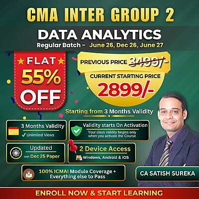 CMA Inter Data Analytics (Group 2) By CA Satish Sureka