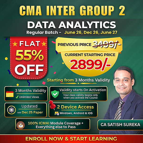 CMA Inter Data Analytics (Group 2) By CA Satish Sureka