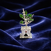 Sterling Silver Tulsi Plant with Gift Box | Silver Tulsi Kyara Showpiece for Housewarming
