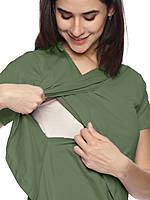 Womens Cotton Zipless Feeding Night Dress/Gown Claf Length, Feeding Coverup Pregnancy Dresses,Maternity Feeding Nighty Without Zip for Women,Easy Nursing & Breastfeeding SAGE GREEN
