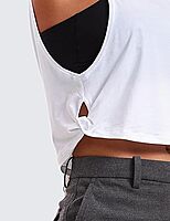 Cotton Cropped Workout Tank Tops for Women - Sleeveless Sports Athletic Yoga Running Gym Crop Shirts