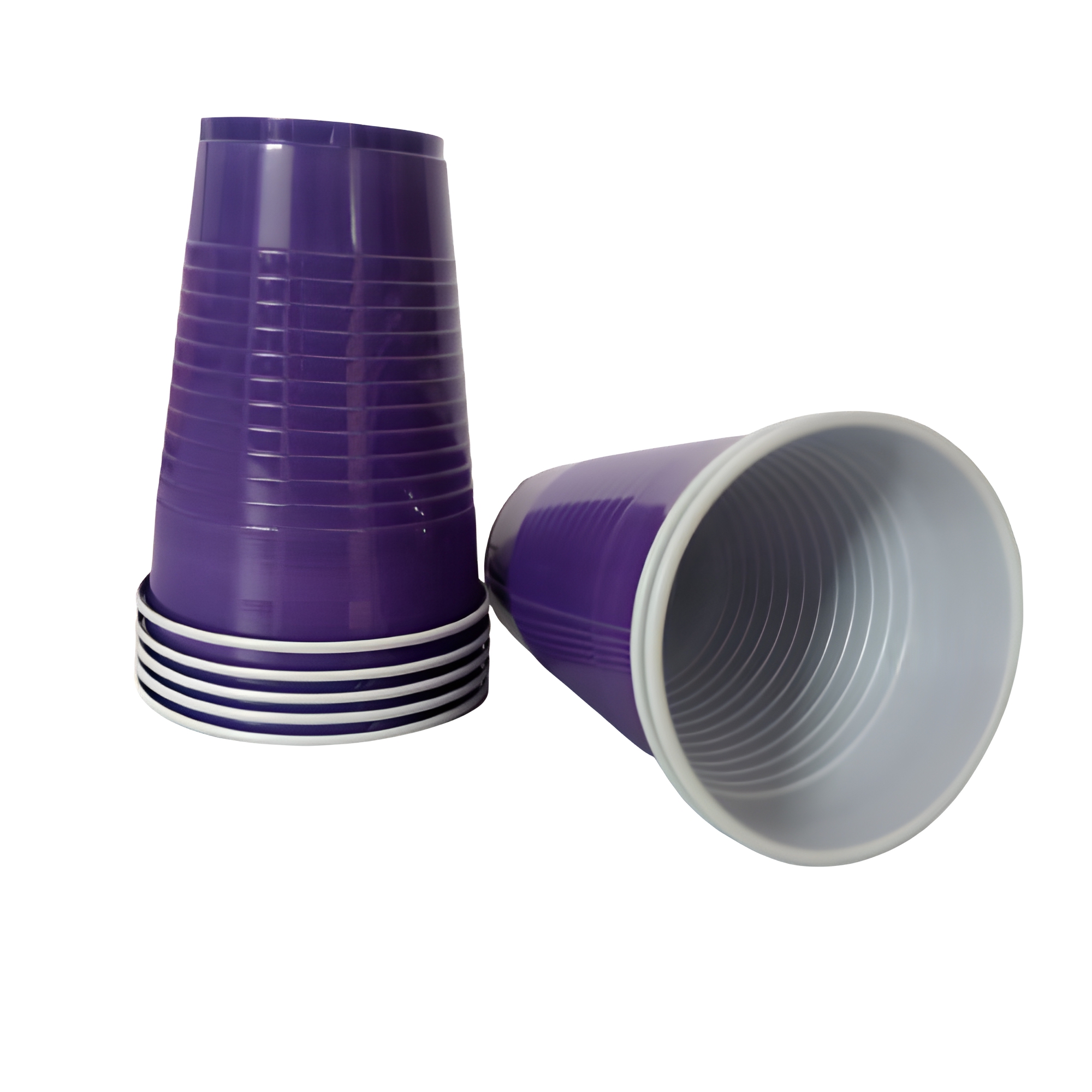Set of 10 | 450ml Purple Pong Glasses | Reusable Party Drinking Cups | Eco-Friendly Multipurpose Glasses |  for Parties, Events & More