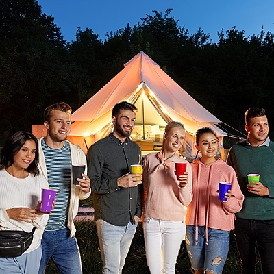 Multicolor Glasses Set of 70 - 450ml Reusable Drinking Glasses for Diwali Holi New Year Bachelor Parties Halloween & Christmas | Party Cups for Adults | Beer Pong-10 pcs Each Color