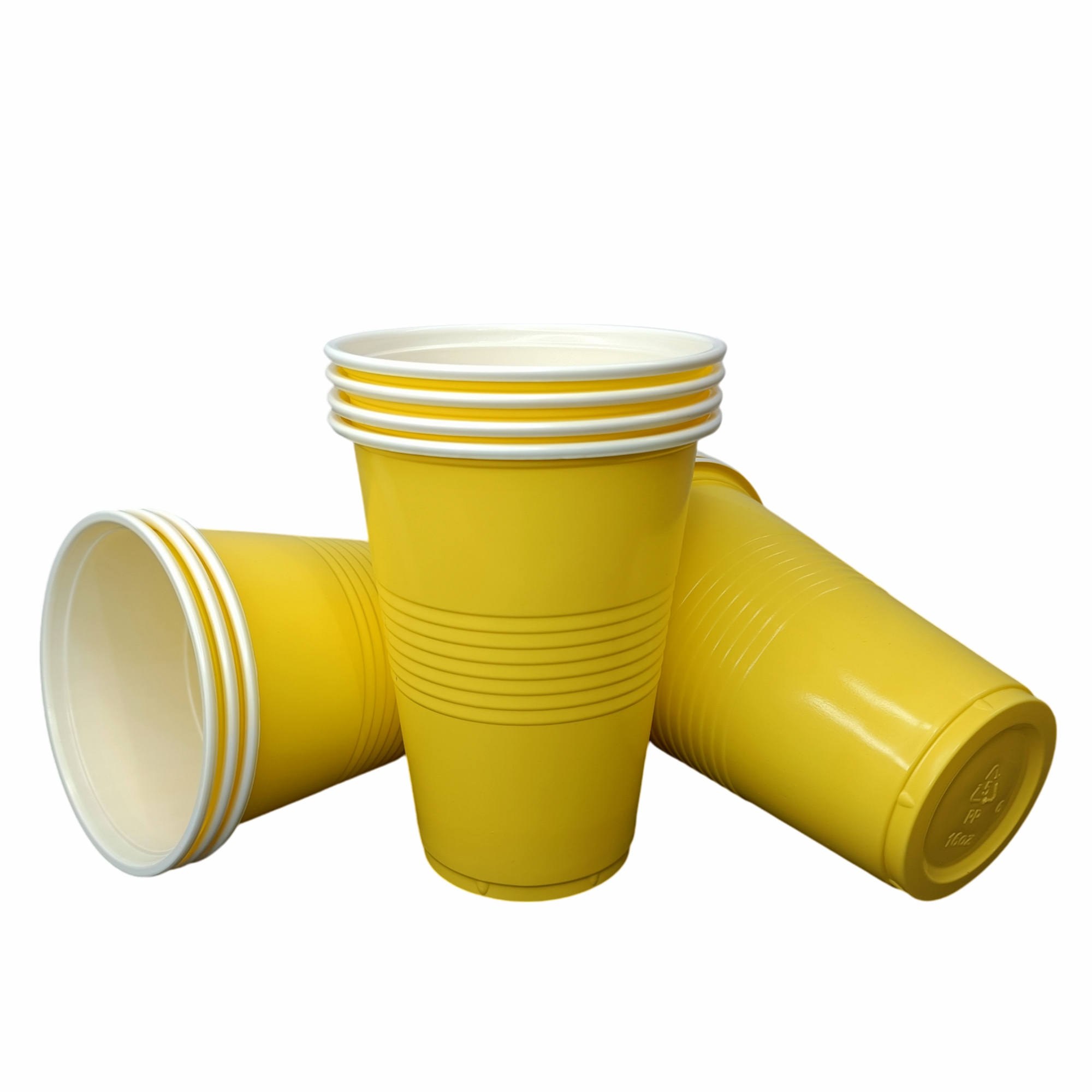 Set of 20 Combo Pack | 10 Yellow Pong Glasses 450ml & 10 Yellow Shot Glasses 60ml | Reusable Party Drinking Cups for Beer Pong, Shots, Events & Celebrations – Party Drinking Cups