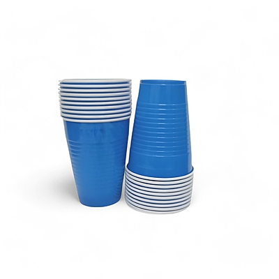 Set of 20-450ml Beer Glass | Blue Drinking Cup | Drinking Glass for New Year Bachelor Anniversary Helloween Wedding Adults Parties and Games | Party Suppliers