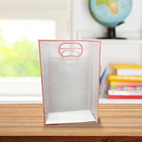 Pack of 6 – Transparent  Goodie Bags Clear Gift Bags Medium Brown Bags for Return Gift and More